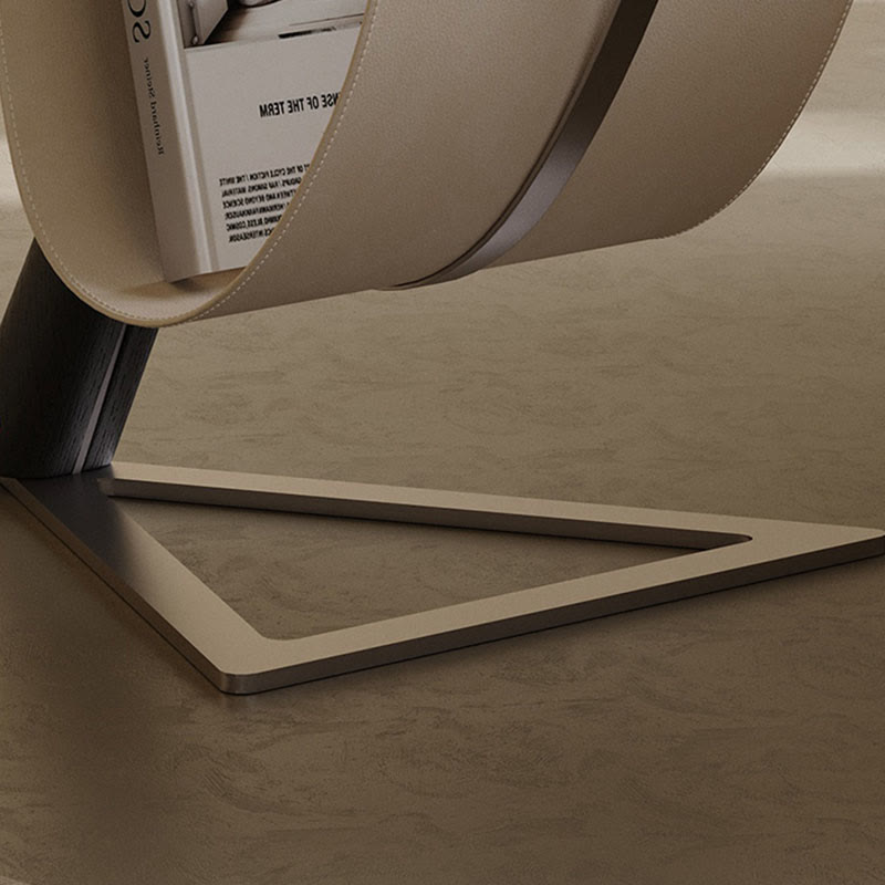 Modern Stainless Steel Saddle Leather Side Table - image 4