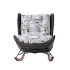 Embroidered Solid Wood Saddle Leather Single Recliners - image 1