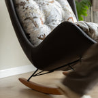 Embroidered Solid Wood Saddle Leather Single Recliners - image 3