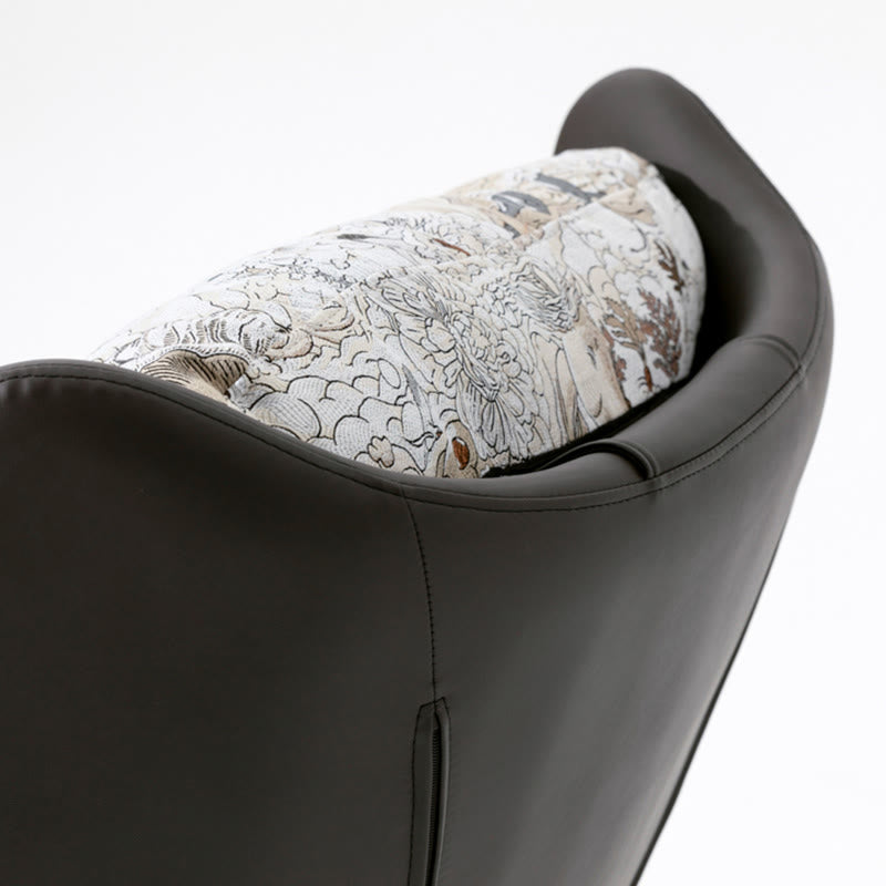 Embroidered Solid Wood Saddle Leather Single Recliners - image 5