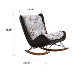 Embroidered Solid Wood Saddle Leather Single Recliners - image 9