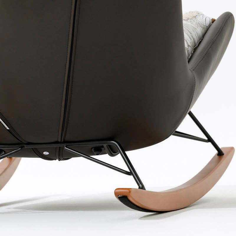 Embroidered Solid Wood Saddle Leather Single Recliners - image 8
