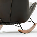 Embroidered Solid Wood Saddle Leather Single Recliners - image 8