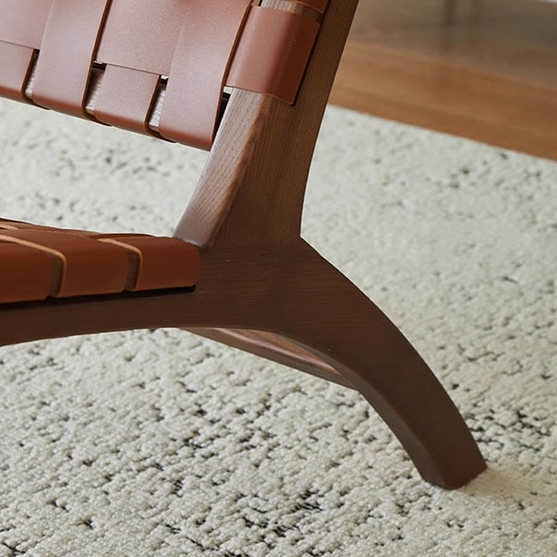 Solid Wood Vintage Rope Lounge Chair - image 8