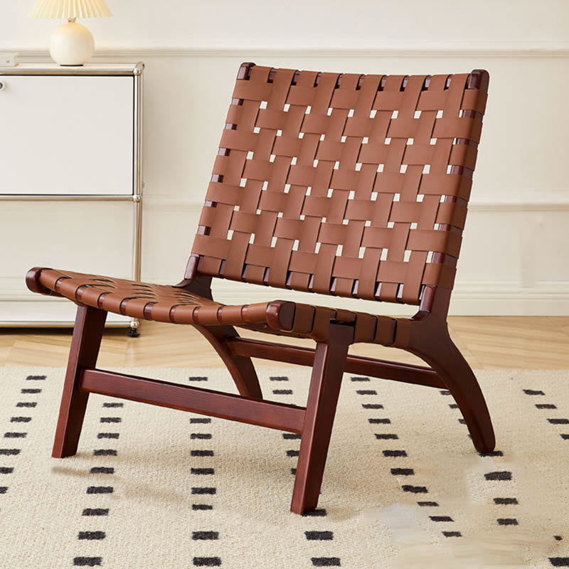 Solid Wood Vintage Rope Lounge Chair - image 2