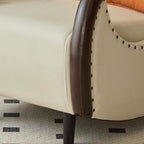 Beige Solid Wood Lazy Sofa Recliners - image 4