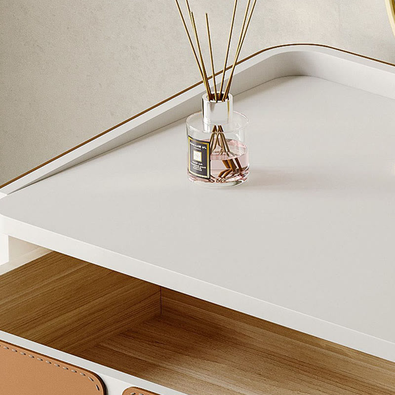 Saddle Leather Storage Solid Wood Dressing Table - image 4