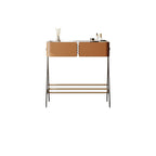 Saddle Leather Storage Solid Wood Dressing Table - image 1