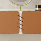 Saddle Leather Storage Solid Wood Dressing Table - image 5