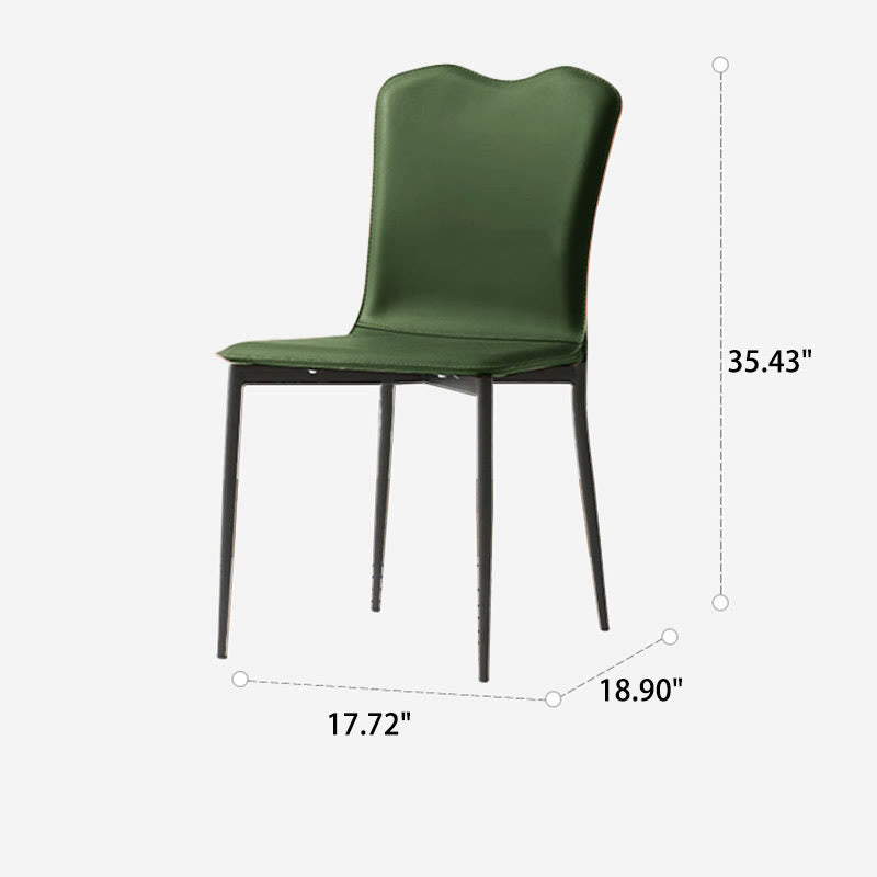 1x/2x Modern Minimalist Saddle Leather Dining Chair