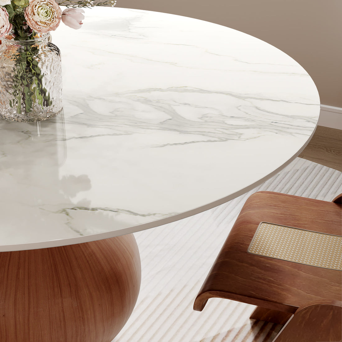 Round Dining Table With Water Drop Base