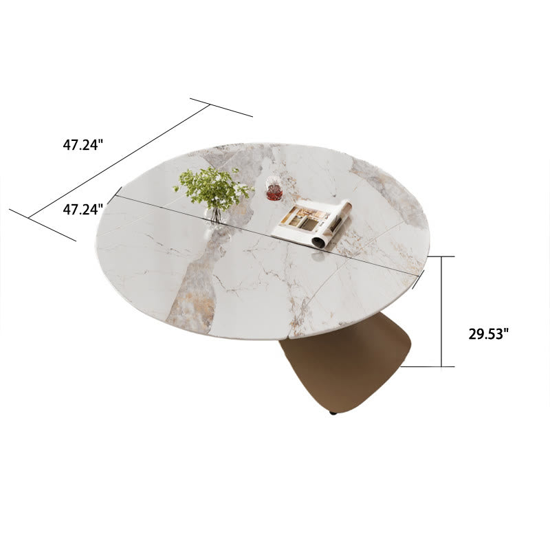 Extenable Height Dual-use Stone Top Dining Table Coffee Table