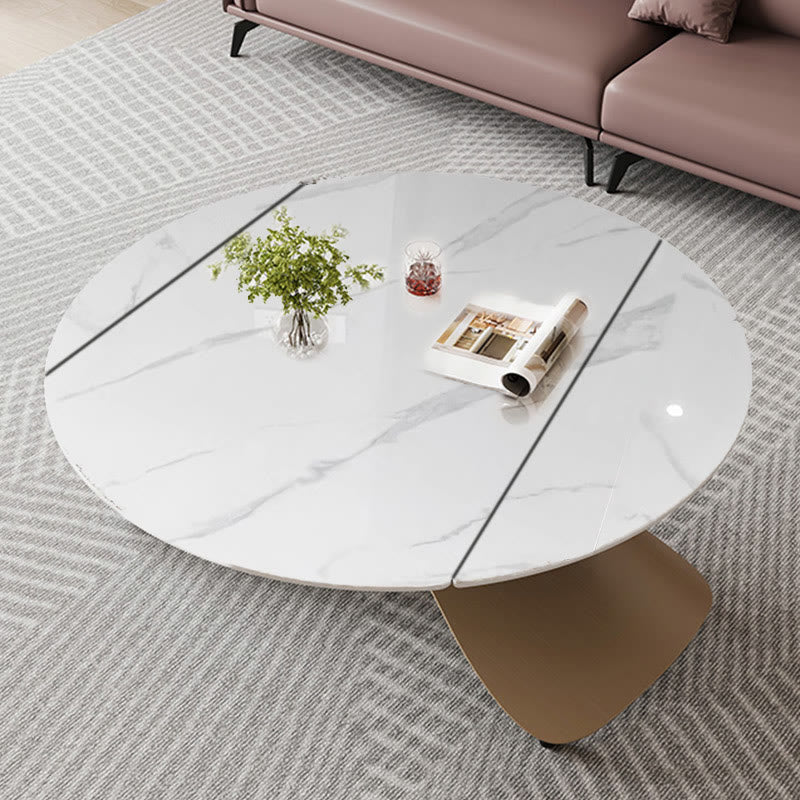 Extenable Height Dual-use Stone Top Dining Table Coffee Table