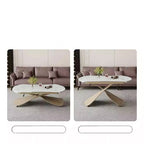 Rectangular  Stone Top Dining Table with Casters - image 11