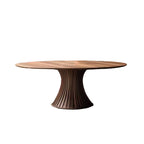Mid-century Solid Wood Round Table - image 1
