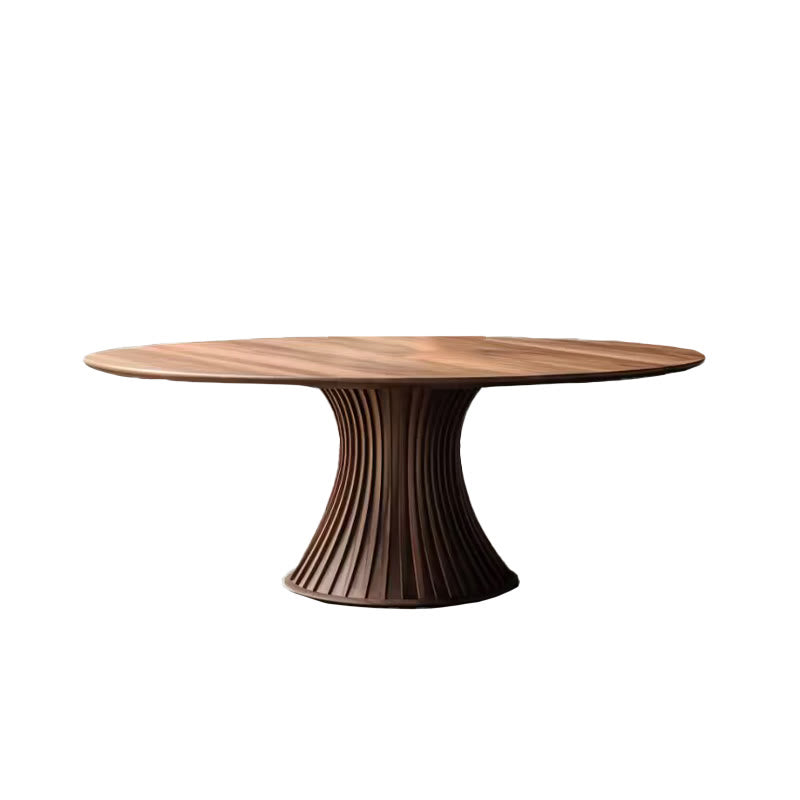 Mid-century Solid Wood Round Table - image 1