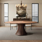 Mid-century Solid Wood Round Table - image 2