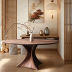 Trunk Type Base Walnut Solid Wood Dining Table - Walnut - image 2
