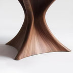 Trunk Type Base Walnut Solid Wood Dining Table - image 5