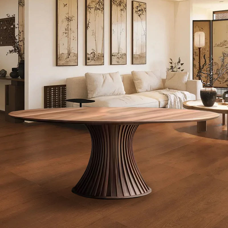 Mid-century Solid Wood Round Table - image 3