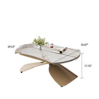 Rectangular  Stone Top Dining Table with Casters - image 12