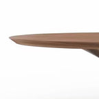 Walnut Color Solid Wood Dining Table With Hourglass Base - image 4