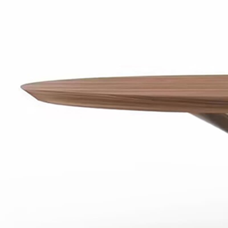 Walnut Color Solid Wood Dining Table With Hourglass Base - image 4