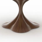 Walnut Color Solid Wood Dining Table With Hourglass Base - image 3