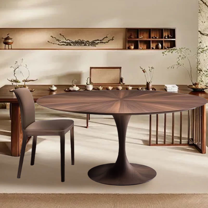 47" Retro Solid Wood Round Dining Table