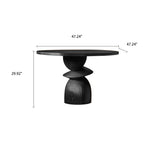 Solid Wood Round Dining Table With Shaped Base - image 11