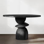 Solid Wood Round Dining Table With Shaped Base - image 4