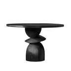 Solid Wood Round Dining Table With Shaped Base - image 1