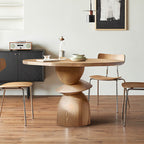 Solid Wood Round Dining Table With Shaped Base - image 7