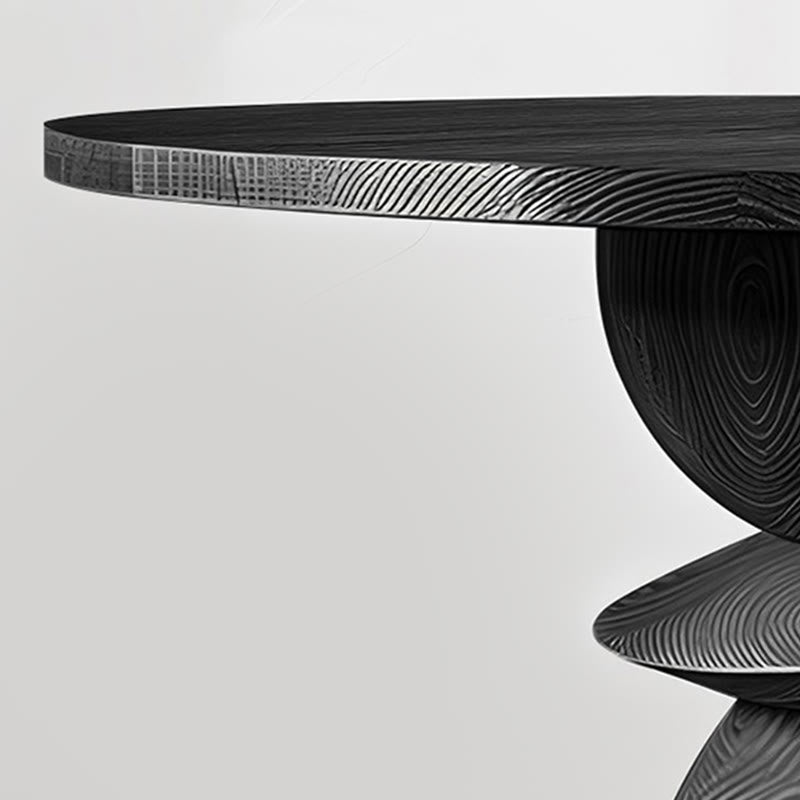 Solid Wood Round Dining Table With Shaped Base - image 9