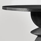 Solid Wood Round Dining Table With Shaped Base - image 9