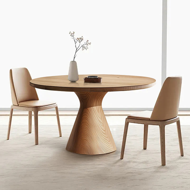 47" Living Room Farmhouse Style Circle Dining Table - Natural Wood - image 0