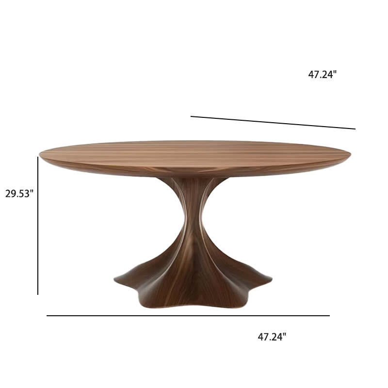 Solid Wood Round Dining Table With Pedestal Base