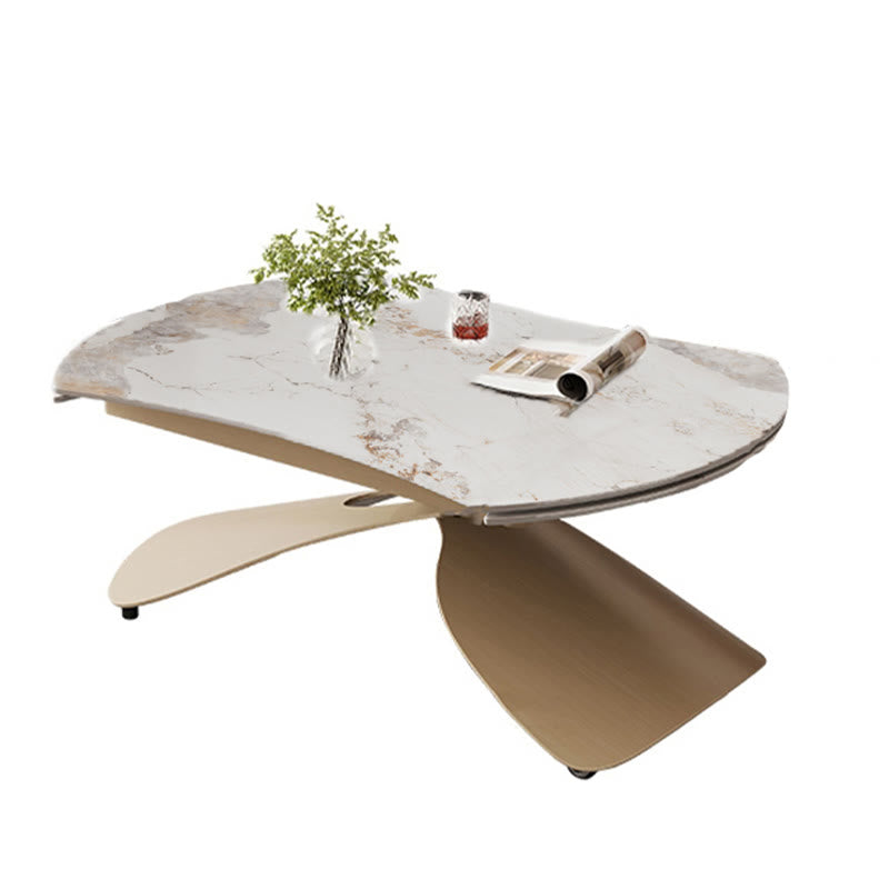 Rectangular  Stone Top Dining Table with Casters - image 1