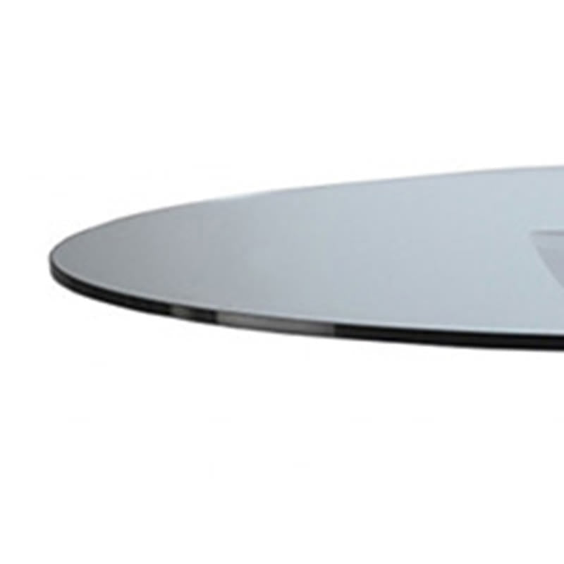 Modern Walnut Tempered Glass Round Dining Table - image 4