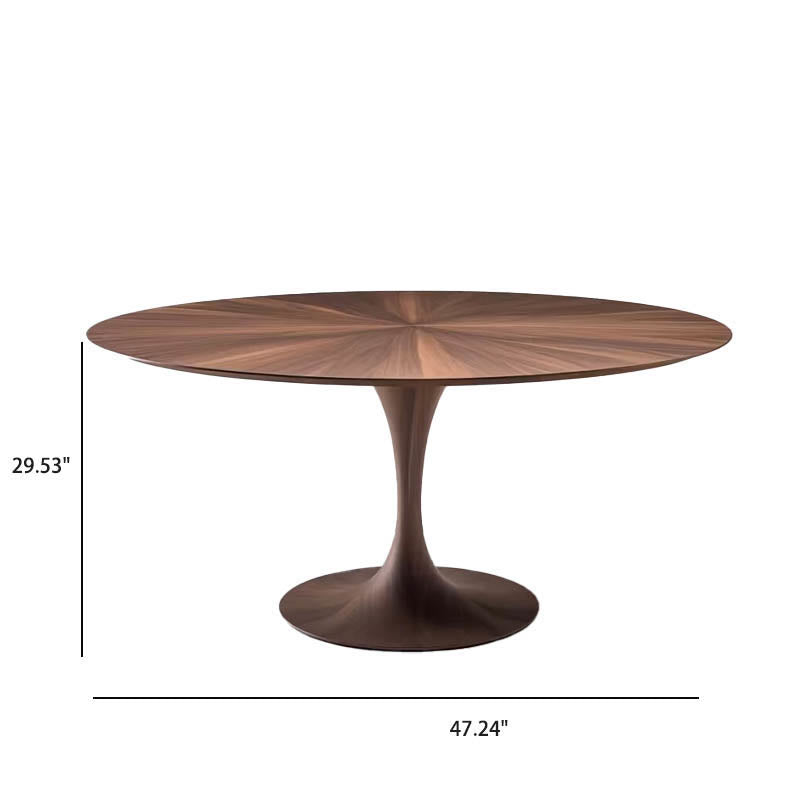 47" Retro Solid Wood Round Dining Table