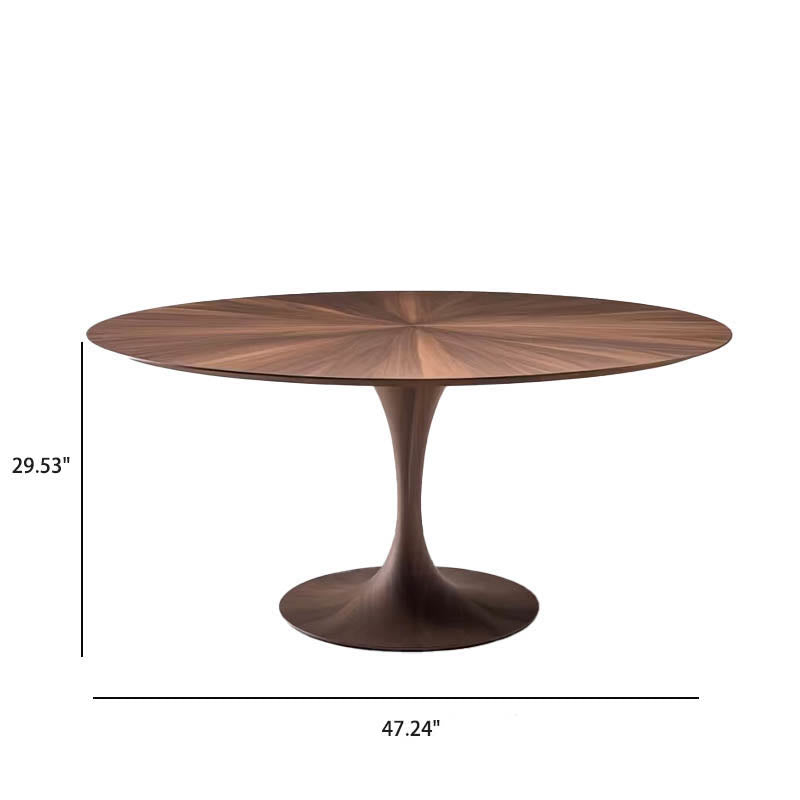 47" Retro Solid Wood Round Dining Table