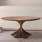 Solid Wood Round Dining Table With Pedestal Base - image 4