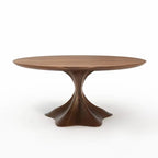 Solid Wood Round Dining Table With Pedestal Base - image 1