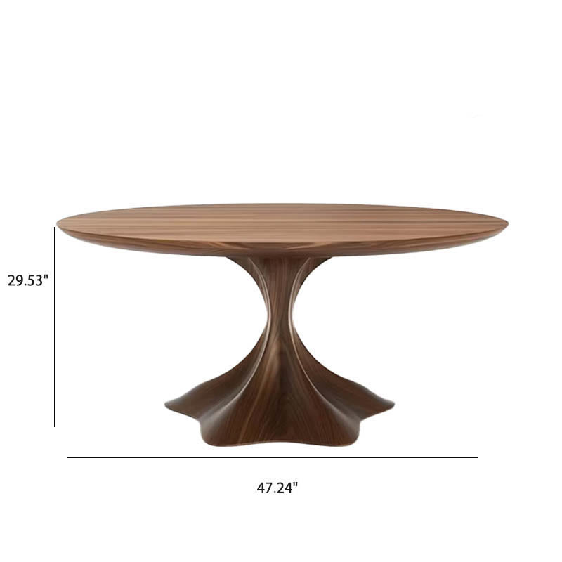 Solid Wood Round Dining Table With Pedestal Base - image 6