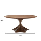 Solid Wood Round Dining Table With Pedestal Base - image 6