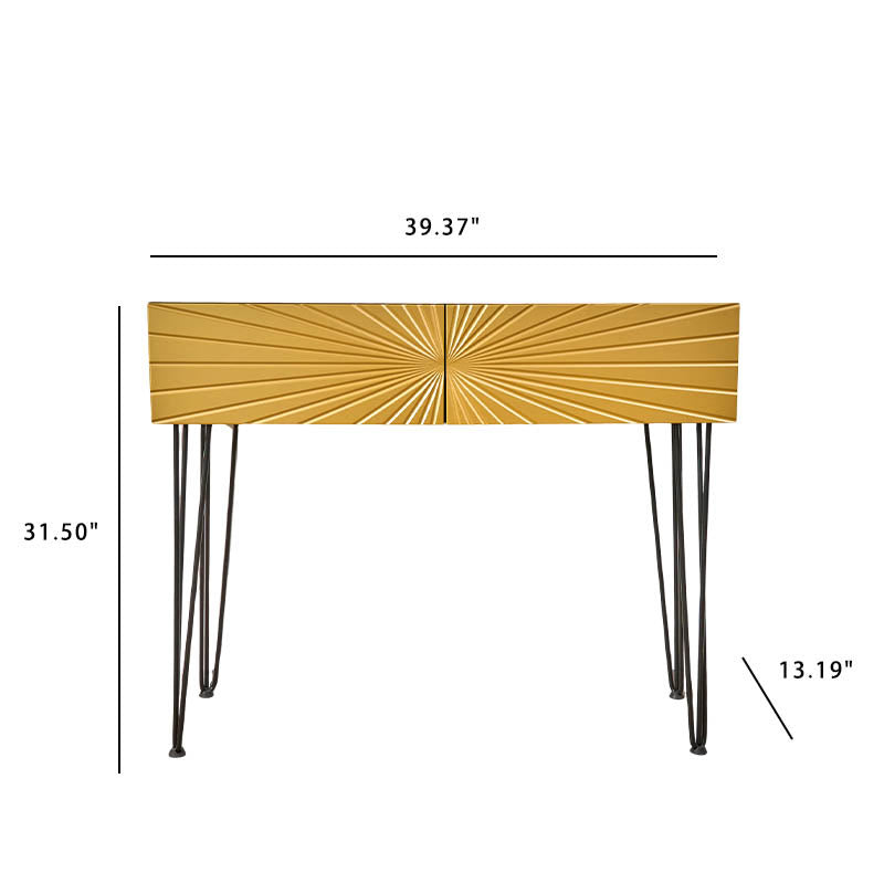 Iffhome Mordern 39.4" Black & Gold Console Table With Storage Wood Entryway Table With 2 Drawers - image 16