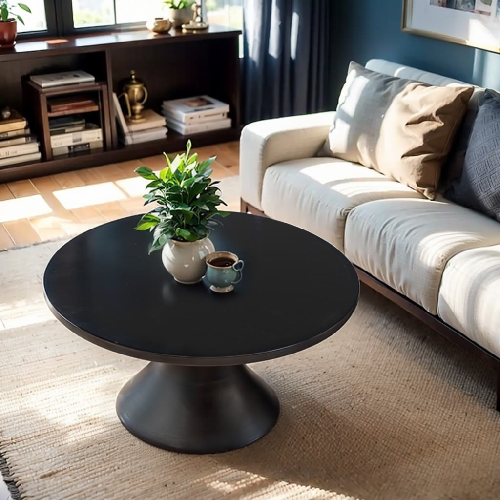 Modern Black Circular-shaped Coffee Table