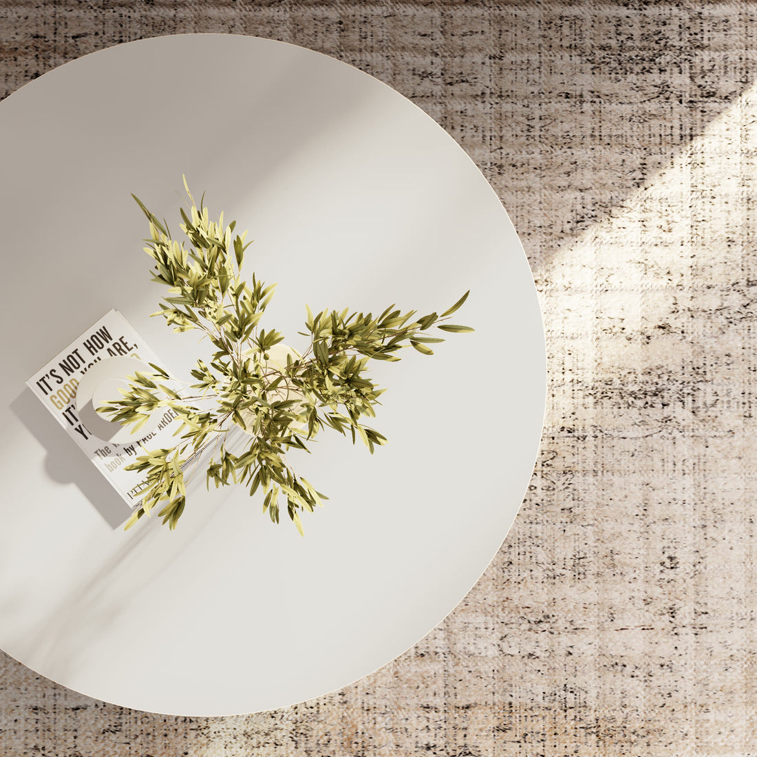 Mid-century Round Sintered  stone Table Top Coffee Table