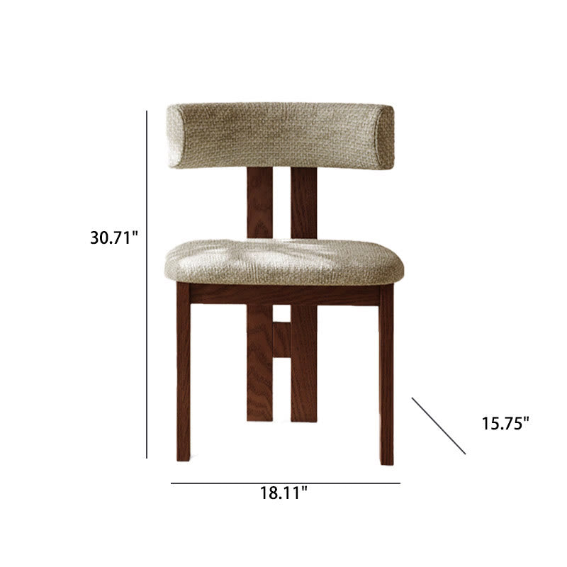 1x/2x Mid-century Linen Solid Wood Dining Chairs