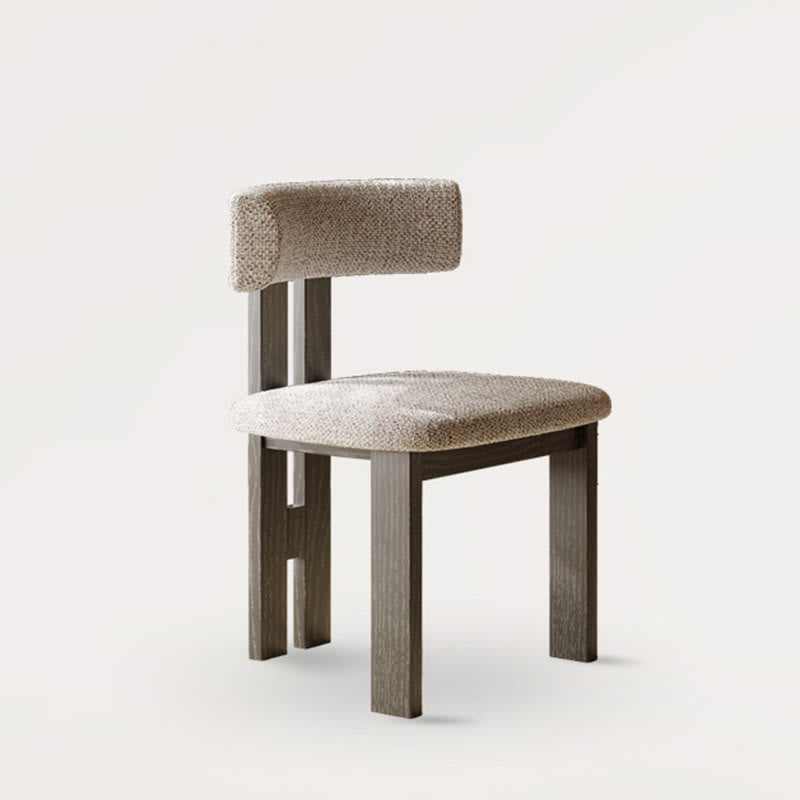 1x/2x Mid-century Linen Solid Wood Dining Chairs - Light Khaki - 2x - image 3